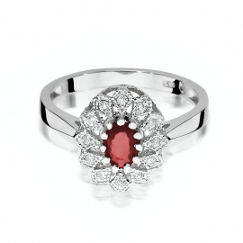 Pierścionek W0354 Rubin 0,60ct białe złoto