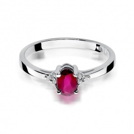 Pierścionek W0301 Rubin 0,60ct białe złoto