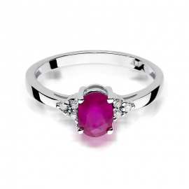 Pierścionek W0308 Rubin 1,00ct białe złoto