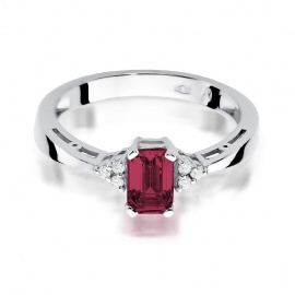 Pierścionek W0002 Rubin 0,80ct białe złoto