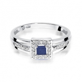 Pierścionek W0271 Szafir 0,20ct białe złoto