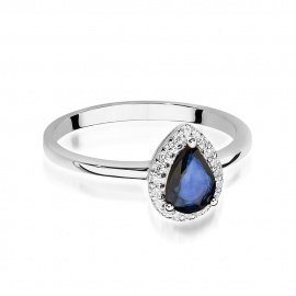 Pierścionek W0455 Szafir 0,60ct białe złoto