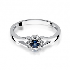Pierścionek W0185 Szafir 0,15ct białe złoto