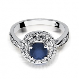 Pierścionek W0274 Szafir 1,00ct białe złoto
