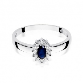 Pierścionek W0026 Szafir 0,30ct białe złoto