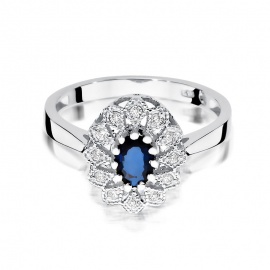Pierścionek W0354 Szafir 0,70ct białe złoto