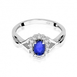 Pierścionek W0182 Szafir 0,70ct białe złoto