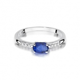 Pierścionek W0077 Szafir 0,70ct białe złoto