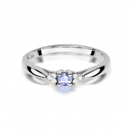 Pierścionek W0428 Tanzanit 0,15ct białe złoto