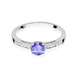 Pierścionek W0066 Tanzanit 0,50ct białe złoto