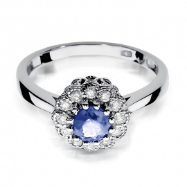 Pierścionek W0284 Tanzanit 0,50ct białe złoto