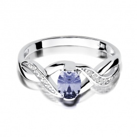 Pierścionek W0028 Tanzanit 0,40ct białe złoto