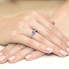 Pierścionek W0067 Tanzanit 0,40ct białe złoto