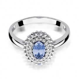 Pierścionek W0303 Tanzanit 0,40ct białe złoto