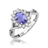 Pierścionek W0182 Tanzanit 0,70ct białe złoto