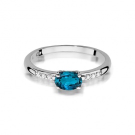 Pierścionek W0077 Topaz London Blue 0,50ct białe złoto