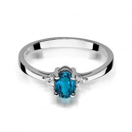 Pierścionek W0301 Topaz London Blue 0,50ct białe złoto