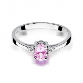 Pierścionek W0301 Różowy topaz 0,50ct białe złoto