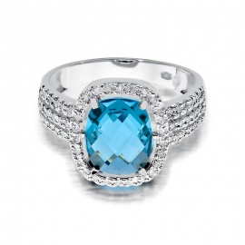 Pierścionek W0313 Topaz Swiss 3,00ct białe złoto