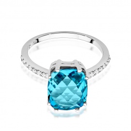 Pierścionek W0527 Topaz Swiss 3,00ct białe złoto