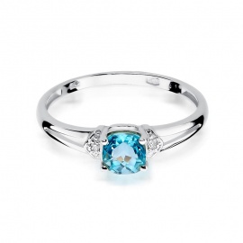 Pierścionek W0039 Topaz Swiss 0,70ct białe złoto