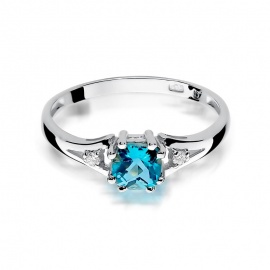 Pierścionek W0044 Topaz Swiss 0,70ct białe złoto