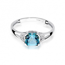 Pierścionek W0040 Topaz Swiss 1,10ct białe złoto