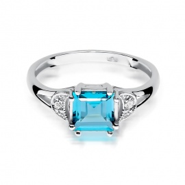 Pierścionek W0040B Topaz Swiss 1,40ct białe złoto