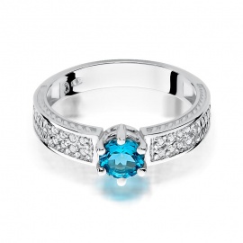 Pierścionek W0075 Topaz Swiss 0,50ct białe złoto