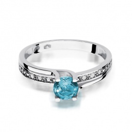 Pierścionek W0106 Topaz Swiss 0,50ct białe złoto
