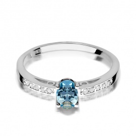 Pierścionek W0067 Topaz Swiss 0,50ct białe złoto