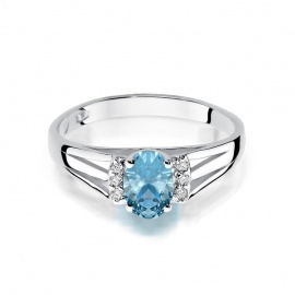 Pierścionek W0005 Topaz Swiss 0,50ct białe złoto