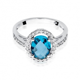 Pierścionek W0080 Topaz Swiss 1,70ct białe złoto