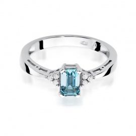 Pierścionek W0002 Topaz Swiss 0,65ct białe złoto