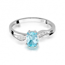 Pierścionek W0094 Topaz Swiss 0,65ct białe złoto