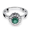 Pierścionek W0284 Szmaragd 0,50ct białe złoto