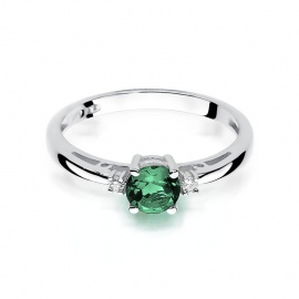 Pierścionek W0010 Szmaragd 0,50ct białe złoto