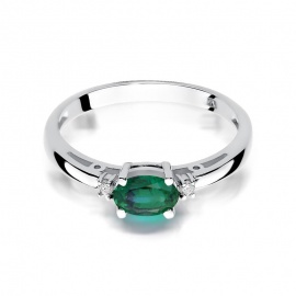 Pierścionek W0006 Szmaragd 0,40ct białe złoto