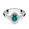 Pierścionek W0312 Szmaragd 0,40ct białe złoto