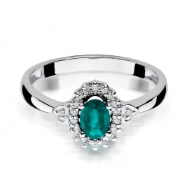 Pierścionek W0312 Szmaragd 0,40ct białe złoto