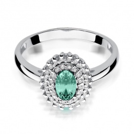 Pierścionek W0303 Szmaragd 0,40ct białe złoto