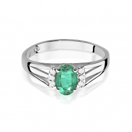 Pierścionek W0005 Szmaragd 0,40ct białe złoto