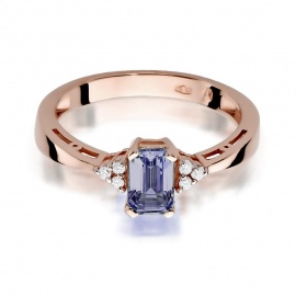 Pierścionek W0002 Ametyst 0,50ct różowe złoto