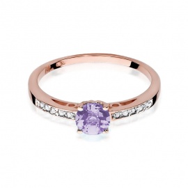 Pierścionek W0066 Ametyst 0,50ct różowe złoto