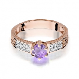 Pierścionek W0075 Ametyst 0,50ct różowe złoto
