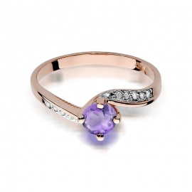 Pierścionek W0084 Ametyst 0,50ct różowe złoto