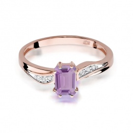Pierścionek W0094 Ametyst 0,50ct różowe złoto