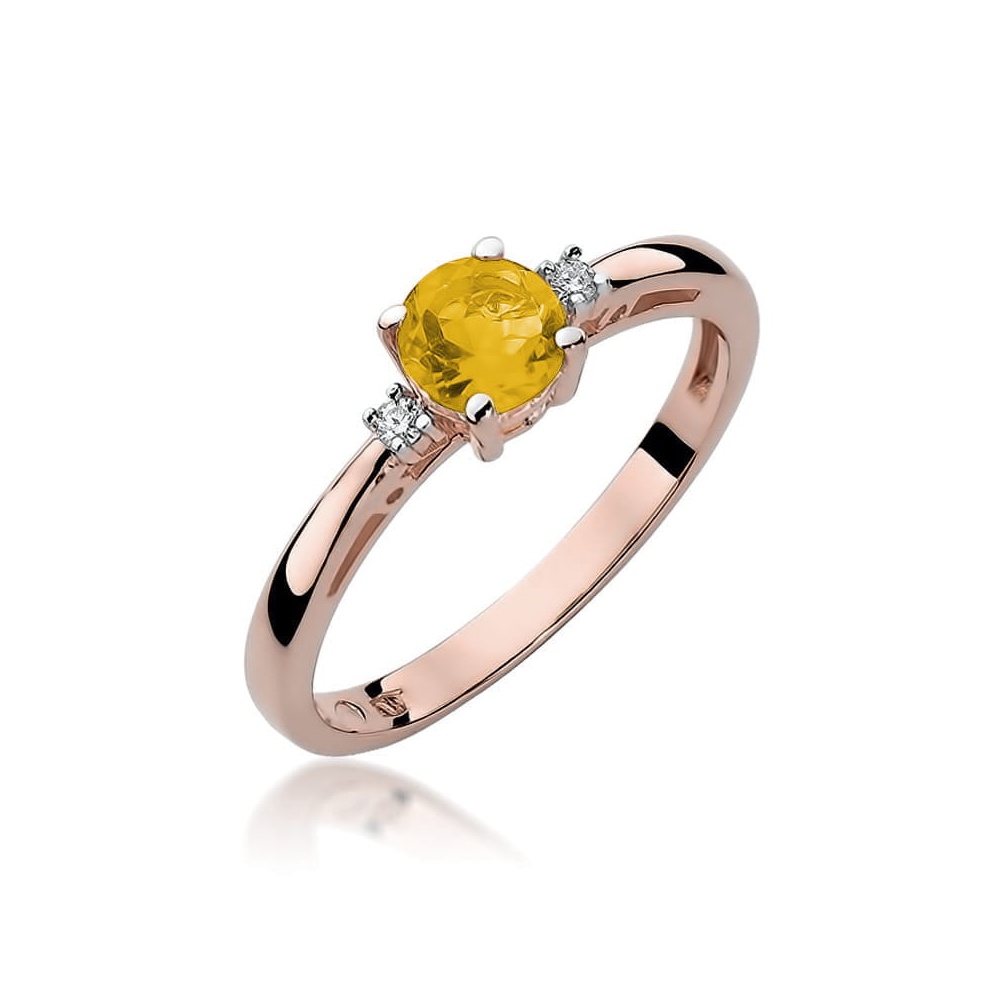 Pierścionek W0010 Cytryn 0,50ct różowe złoto