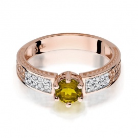 Pierścionek W0075 Cytryn 0,50ct różowe złoto