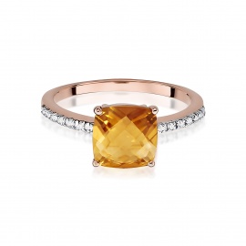 Pierścionek W0511 Cytryn 2,00ct różowe złoto